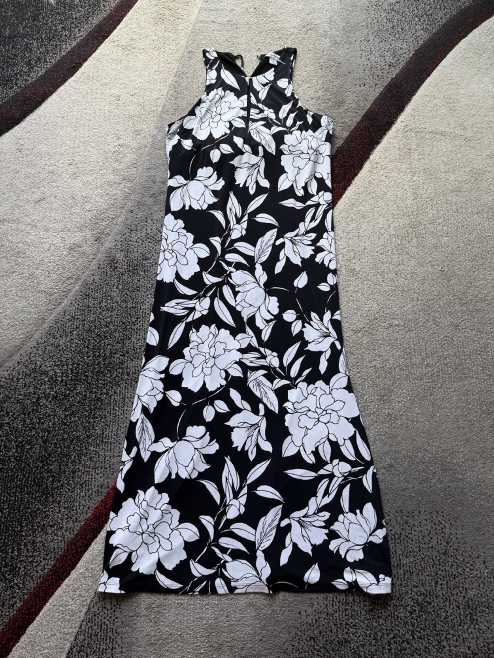 Tommy Bahama Black Floral Print Shift MIDI Dress